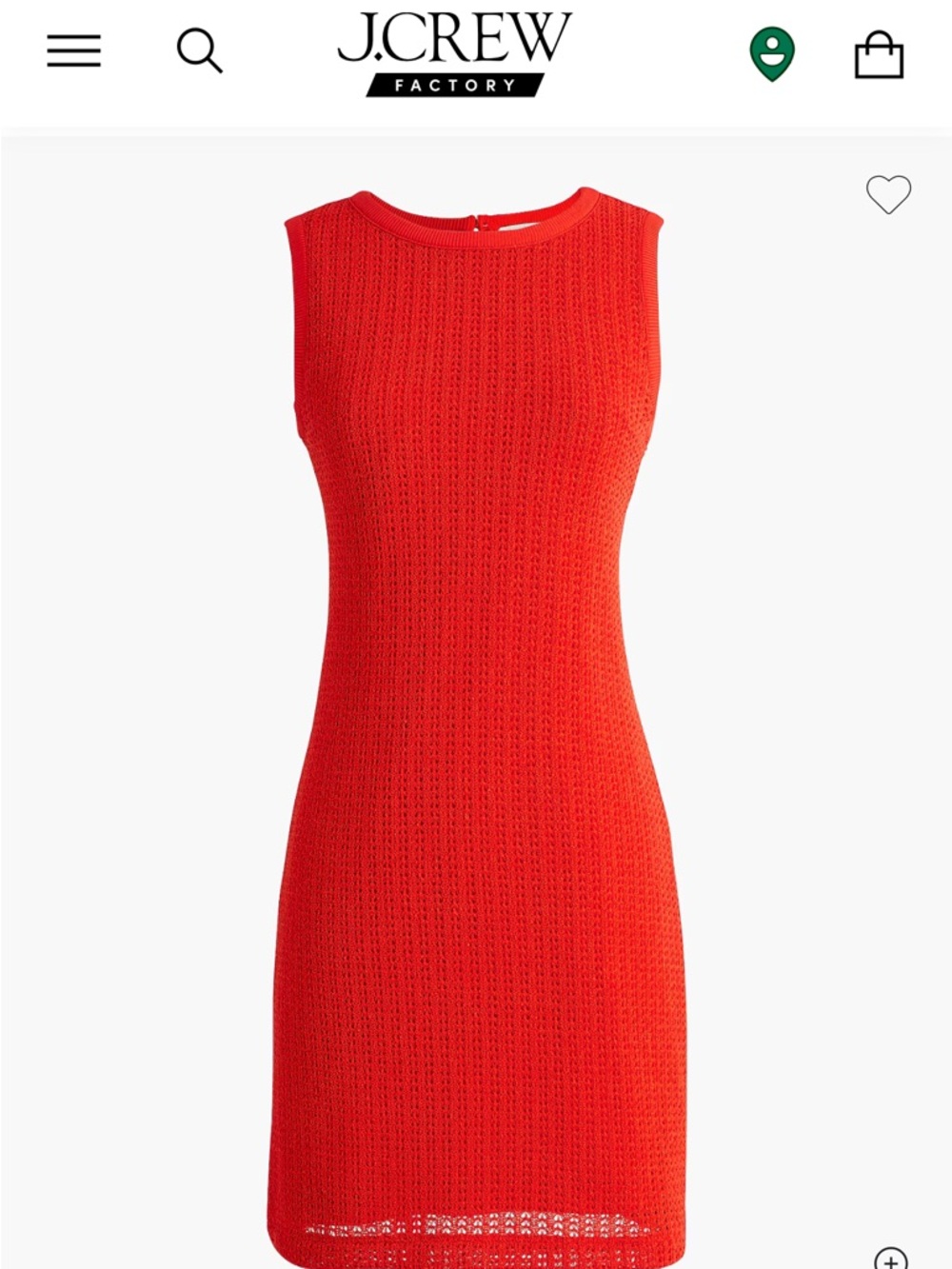 J. Crew Factory Sleeveless Crochet Mini Dress in Red- Size S